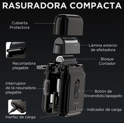 ENCHEN MSOO3 Mini Afeitadora Portátil | Diseño de Doble Hoja | Motor de Alta Velocidad |
Afeitadora Recargable por USB | Esenciales de
Viaje | Negro