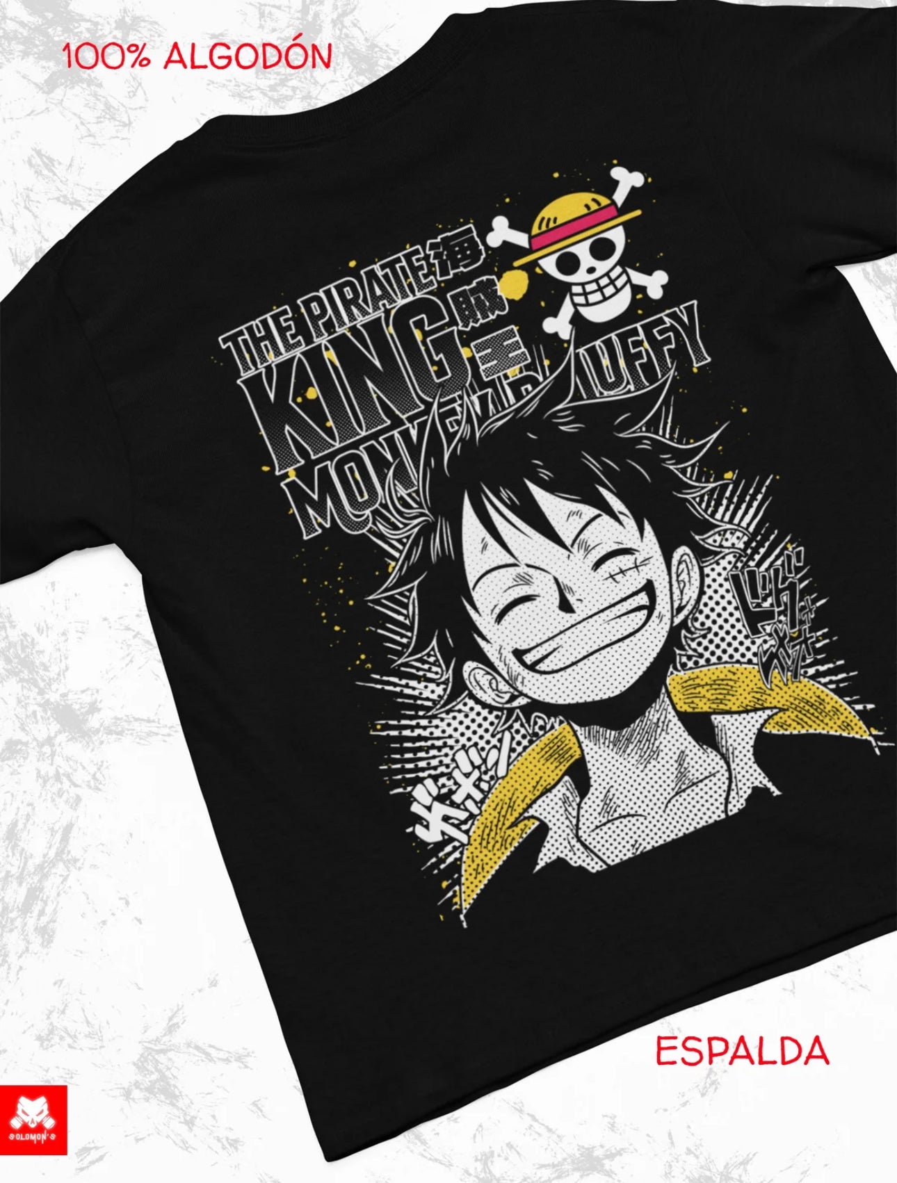 Player Solomon's ONE PIECE THE PIRATE KING | 100& Algodón | Tacto Suave | Anime Streetwear