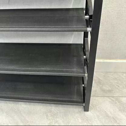 N+ F-056 Estante para zapatos de 5 y 4 niveles en forma de X 58cm Negro Azul y Rosa