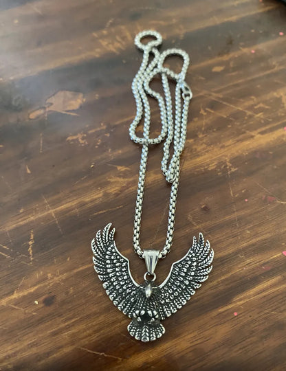 Collar De Águila Acero Inoxidable Dijes Medallas Para Hombre