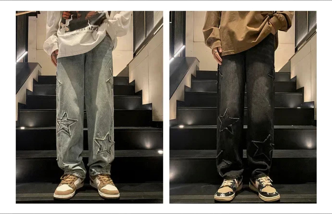 INTERNACIONAL Pantalones De Mezclilla Holgados Con Pierna Recta Five Star
