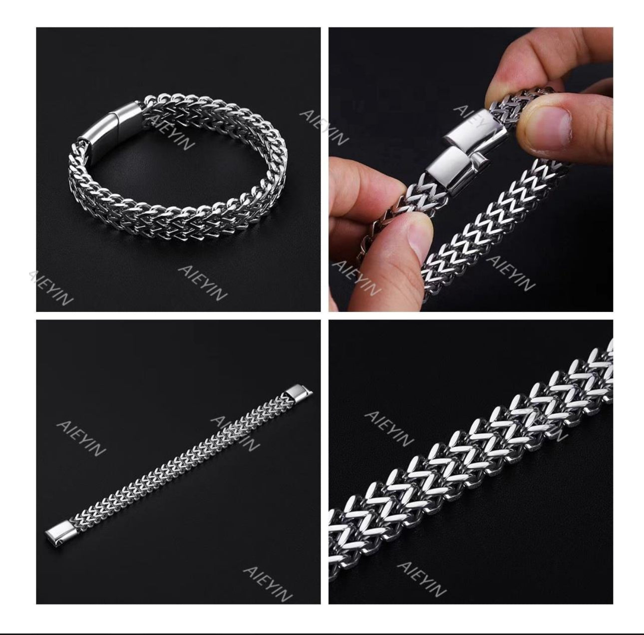 Esclava Caballero Dos Filas Hebilla Magnética Pulsera Hombre