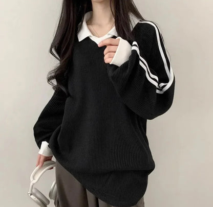 (🌍 INTERNACIONAL COMERCIO) Camiseta De Punto Gofrado Con Cuello Polo De Manga Larga Par