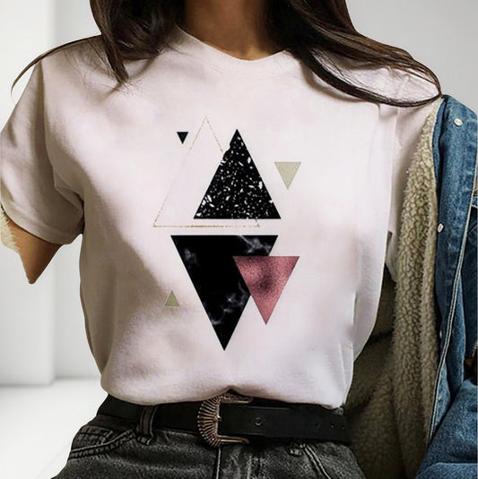 (🌎 PRODUCTO INTERNACIONAL) Camiseta Holgada Con Cuello Redondo A La Moda, Casual, Con E