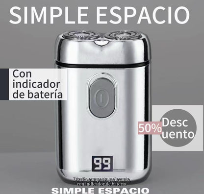 Afeitadora eléctrica para hombre - Cabezal 3D extraible y lavable - Resistente al agua -
Recargable por USB - Uso en seco y húmedo - Apto para viajes - 50 % de descuento - 2 colores