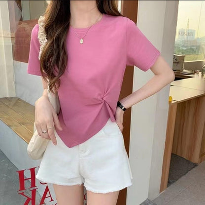 (🌎 PRODUCTO INTERNACIONAL) Top De Moda De Verano Para Mujer, Manga Larga, Con Un Hom