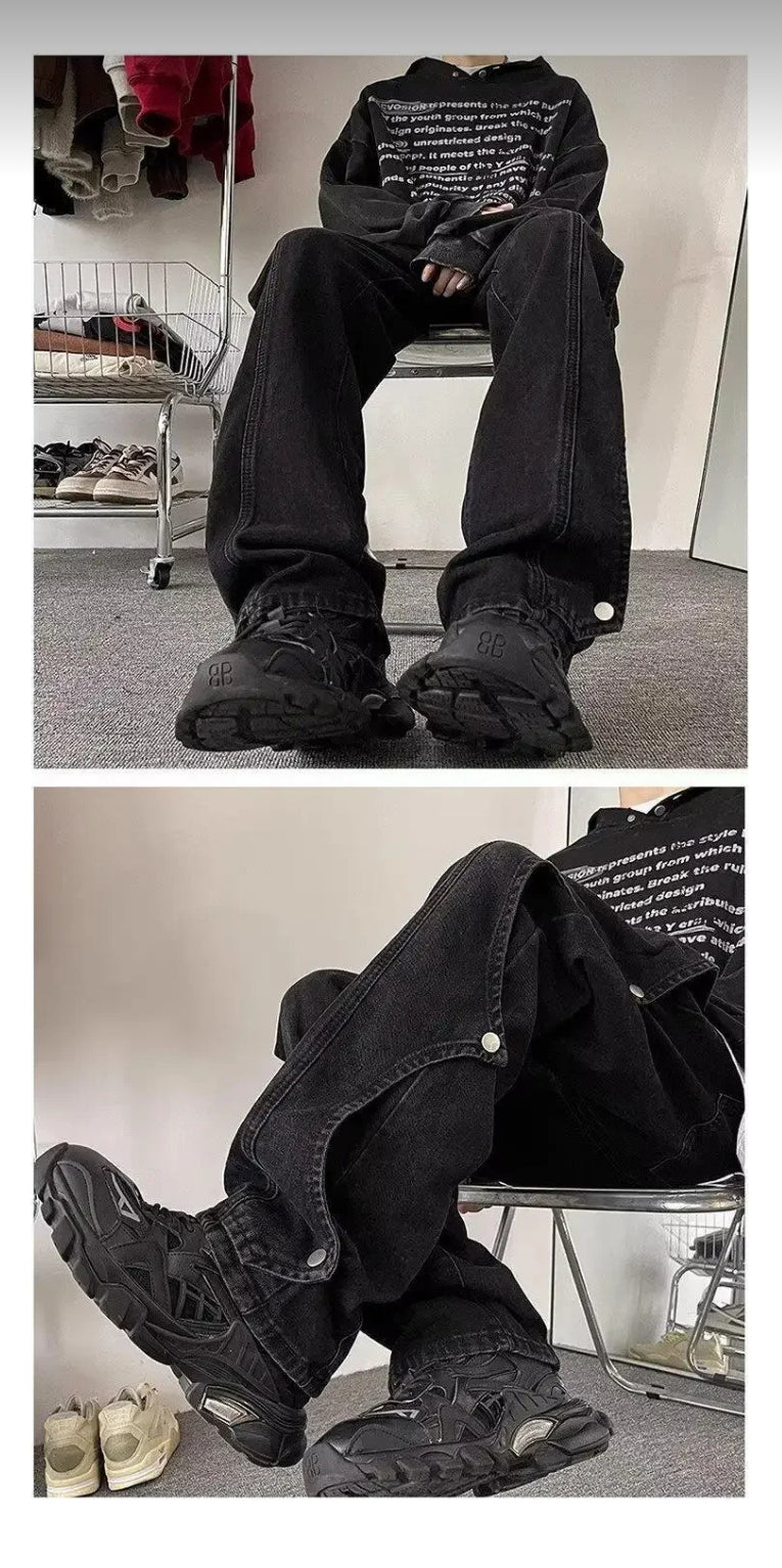 INTERNACIONAL Jeans De Hombre De Pierna Recta Holgados Y Casuales De High