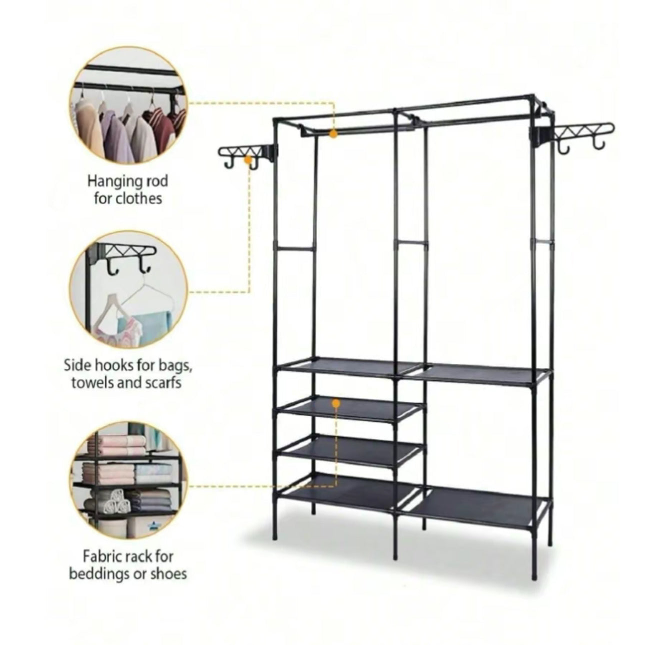 Lerfm Closet Multifuncional de 3 Capas, Soporte de Acero Inoxidable para Ropa, Zapatos y
Juguetes