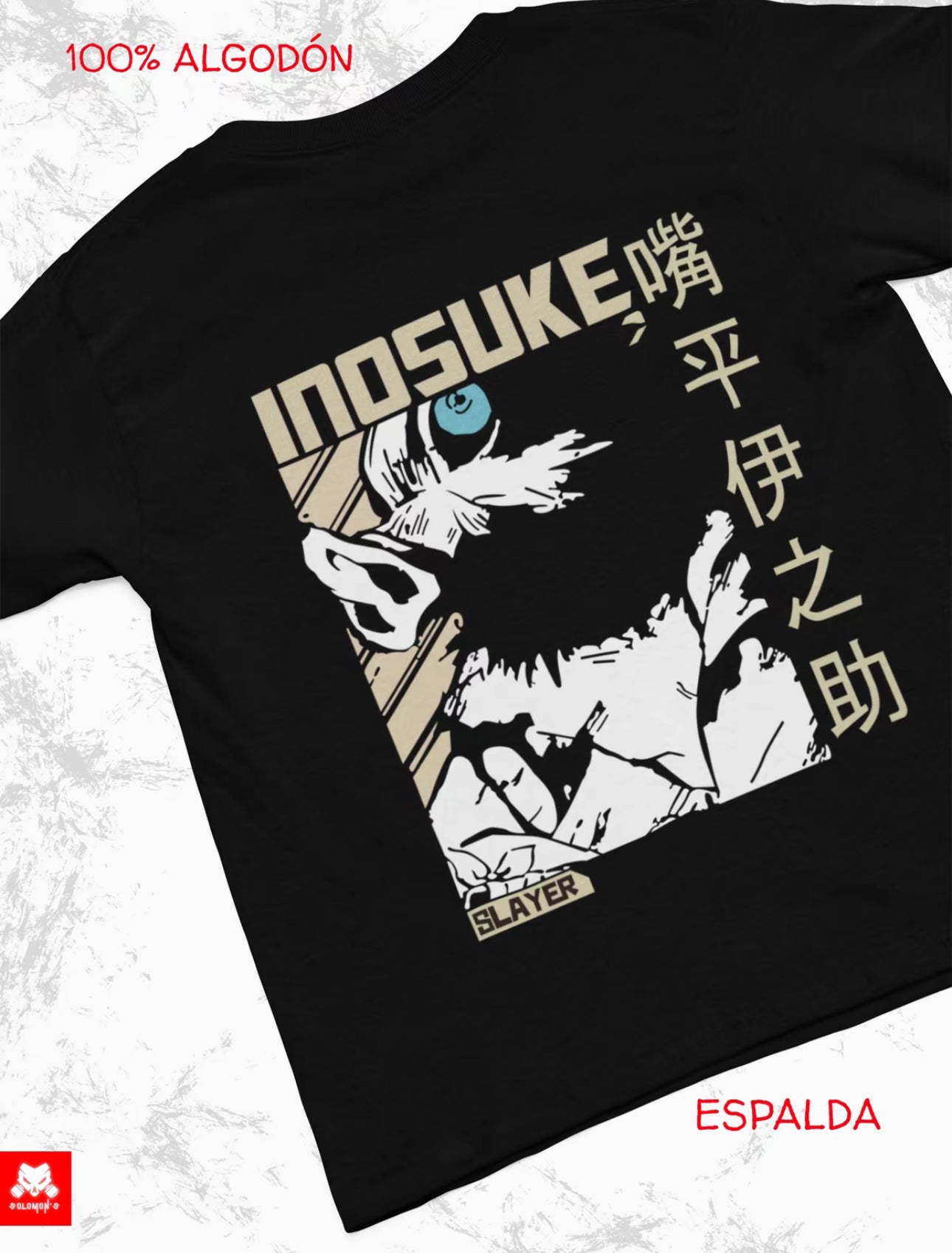 Playera Solomon's DEMON SLAYER INOSUKE I
100% Algodón | Tacto Suave | Anime Streetwear