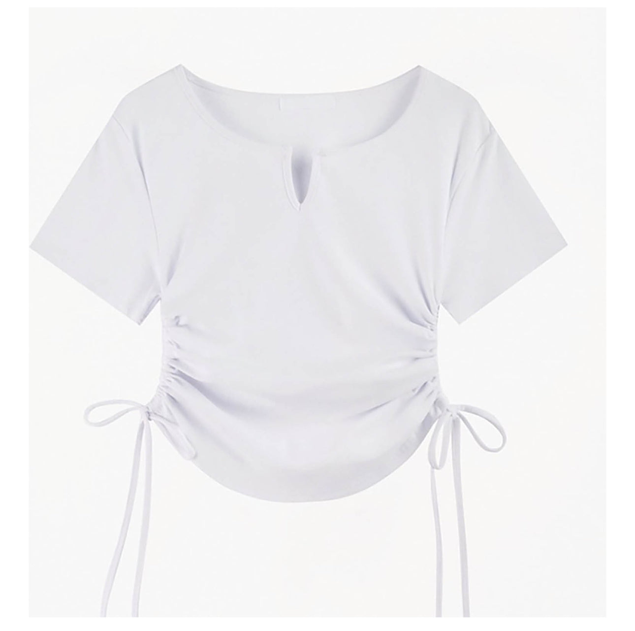 (🌎 PRODUCTO INTERNACIONAL)
 Nueva Camiseta Casual Con Cuello En V Plisada De Manga Corta