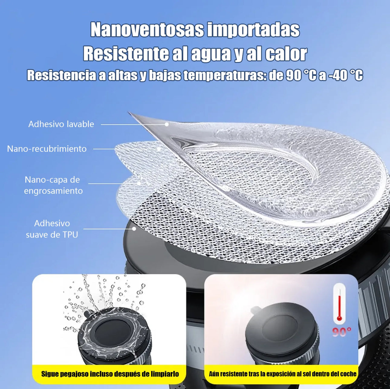 [Soporte magnético para teléfono] Soporte magnético para teléfono de coche con rotación de 360° y adsorción al vacío: plegable, retráctil, material ABS, impermeable, portátil para coche, ducha, viajes, gimnasio y espejo liso.