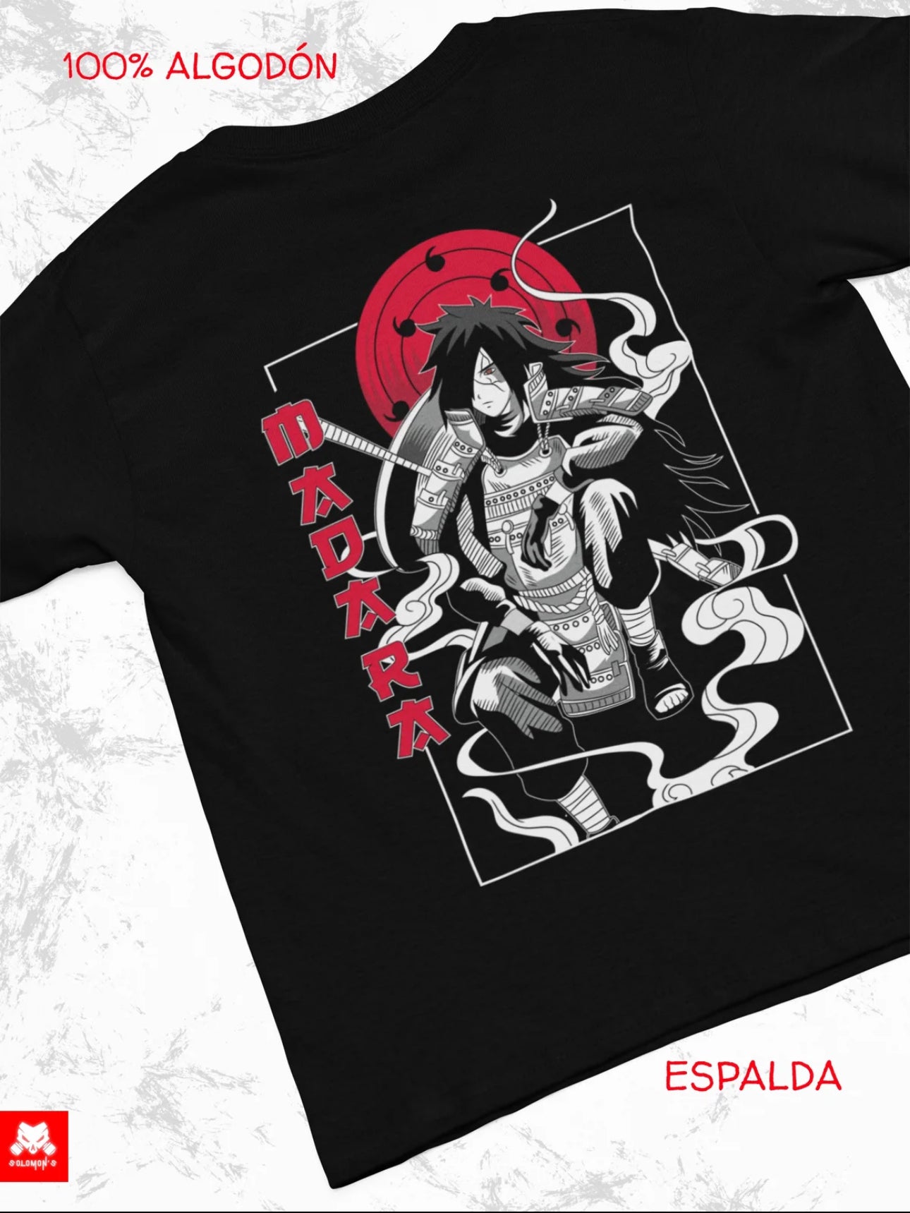 Playera Solomon's MADARA UCHIHA | 100%
Algodón | Tacto Suave | Anime Streetwear