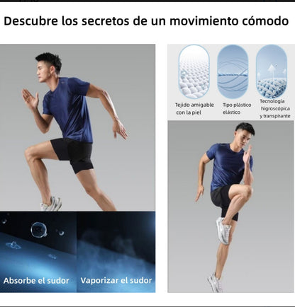 Pantalón Corto Deportivo Lycra 2 En 1 Para Hombre 2pcs