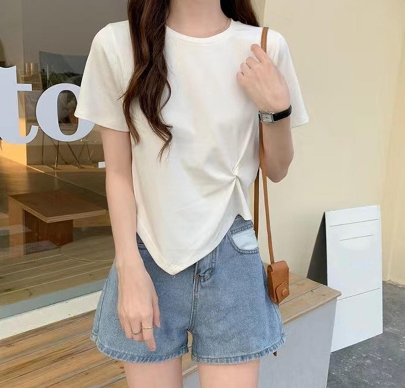 (🌎 PRODUCTO INTERNACIONAL) Top De Moda De Verano Para Mujer, Manga Larga, Con Un Hom