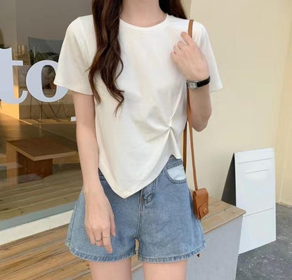 (🌎 PRODUCTO INTERNACIONAL) Top De Moda De Verano Para Mujer, Manga Larga, Con Un Hom