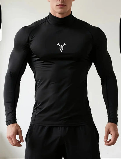 Camiseta deportiva para hombre de corte regular, de secado rápido y transpirable, manga larga, top casual deportivo para gimnasio, correr y senderismo