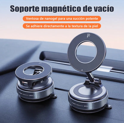 [Soporte magnético para teléfono] Soporte magnético para teléfono de coche con rotación de 360° y adsorción al vacío: plegable, retráctil, material ABS, impermeable, portátil para coche, ducha, viajes, gimnasio y espejo liso.