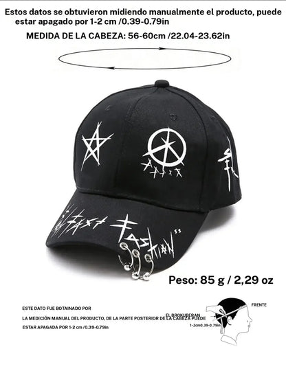 Gorra Unisex de Graffiti Hip Hop, Ajustable con Protección Solar para Primavera y Otoño, Viajes al Aire Libre, Playa y Vacaciones, Accesorio de Moda para Hombres y Mujeres