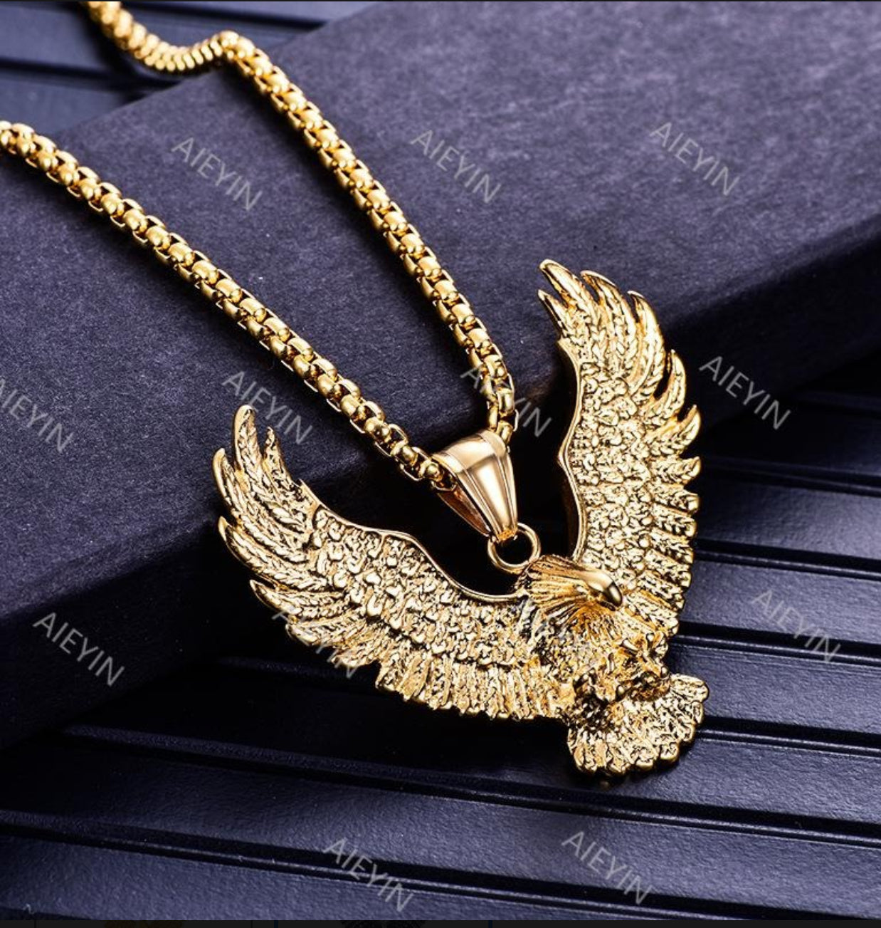 Collar De Águila Acero Inoxidable Dijes Medallas Para Hombre
