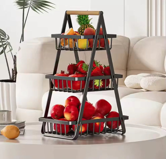 Estante de verduras de cocina encimeras frutas y verduras cestas de mano cestas de varios niveles sala de estar marco de almacenamiento de frutas
estante