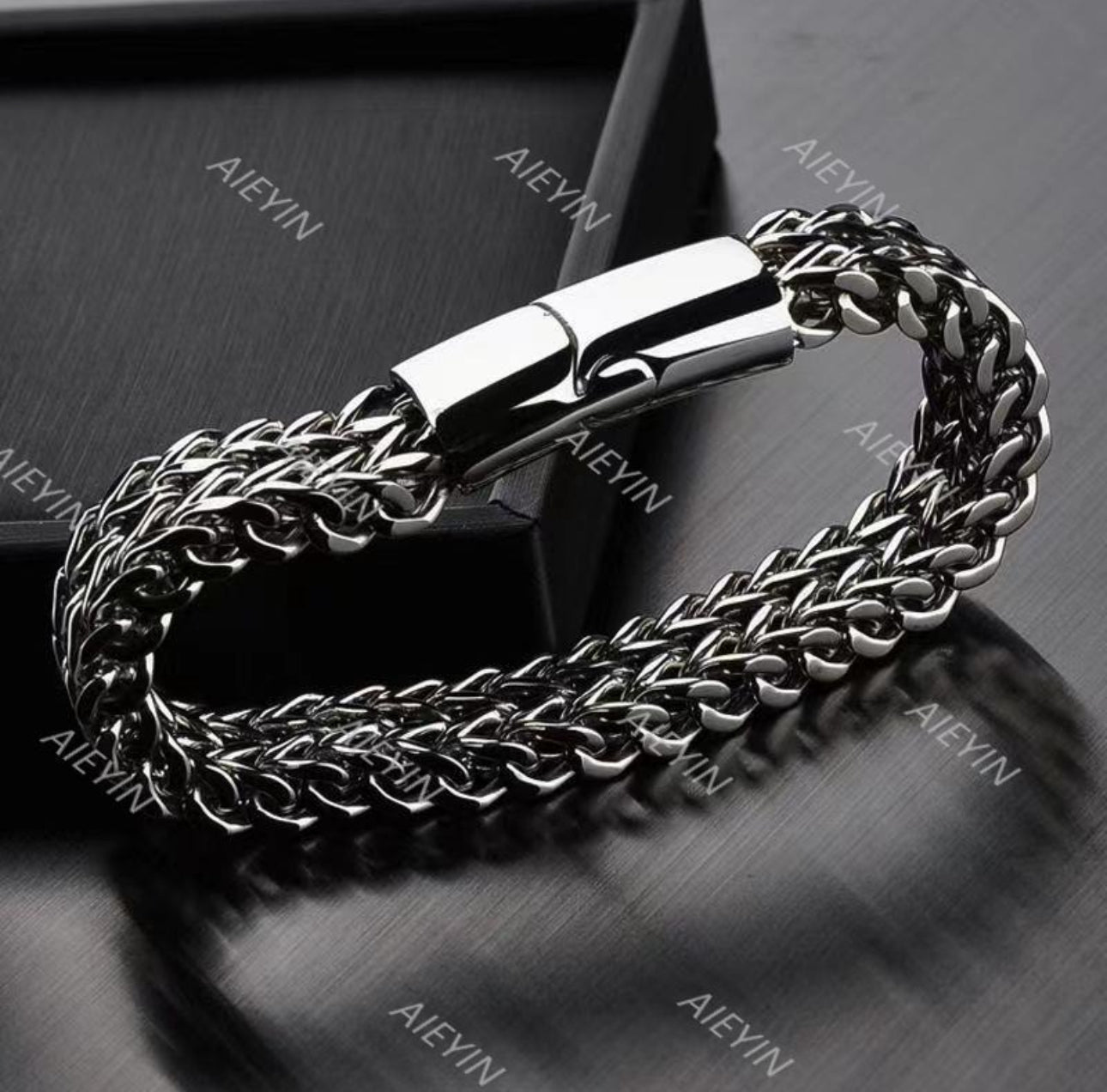 Esclava Caballero Dos Filas Hebilla Magnética Pulsera Hombre