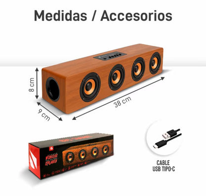 Barra de Sonido Bluetooth de Madera, Conexión
TWS: vincula dos bocinas fácilmente KTS-1108