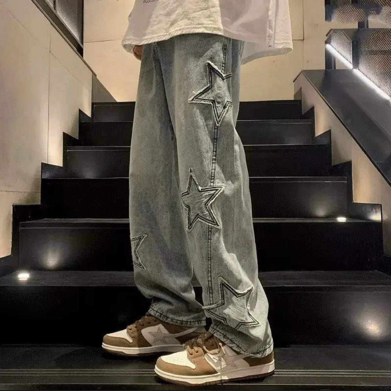 INTERNACIONAL Pantalones De Mezclilla Holgados Con Pierna Recta Five Star