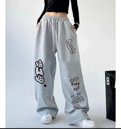 (🌍 PRODUCTO INTERNACIONAL) Pantalones Casuales Con Estampado De Hip Hop, Algodón Y Span