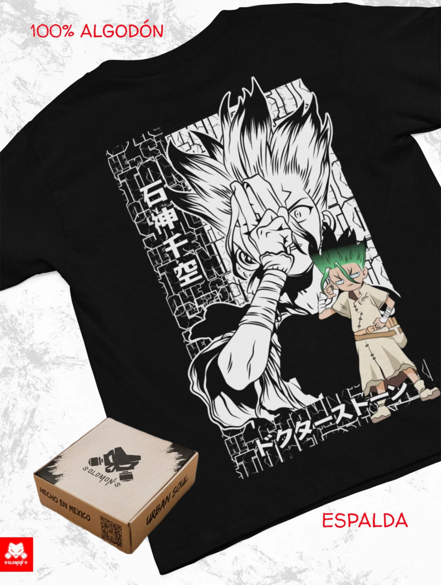 Playera Solomon's SENKU DR STONE | 100%
Algodón | Tacto Suave | Anime Streetwear