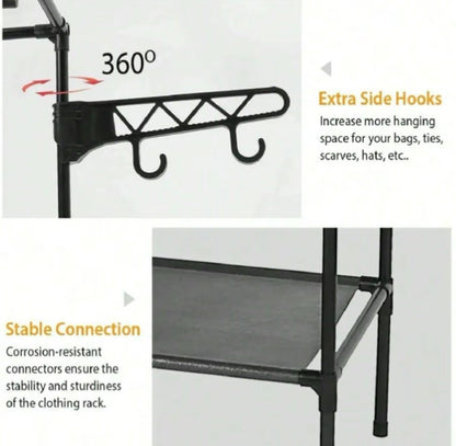 Lerfm Closet Multifuncional de 3 Capas, Soporte de Acero Inoxidable para Ropa, Zapatos y
Juguetes