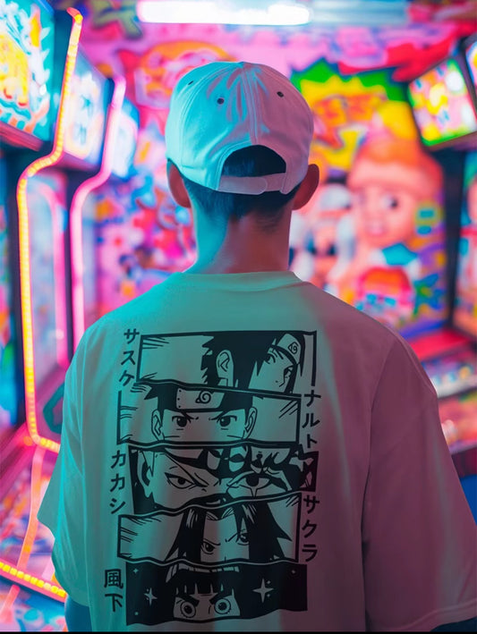 Playera Solomon's NARUTO NINJAS KONOHA | 100% Algodón | Tacto Suave | Anime Streetwear