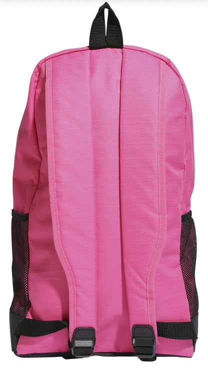 Mochila adidas Dama Essentials Linear Training Rosa Mujer Casual Bolsillo Lateral Cierre Correas Ajustables Laptop Bolsillo Frontal Capacidad 22.5 Lt