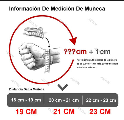 Pulsera Cuero Soga Trenzado Acero Inox Con Hebilla Magnética