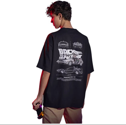 Playera Unisex Oversize Autos -
Dolorean Gris By LL