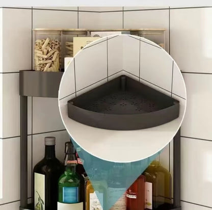 Estante de almacenamiento de esquina de 4 capas, estante de almacenamiento de cocina, estante de almacenamiento multifunción, suministros, esquina de condimentos, artefacto de esquina