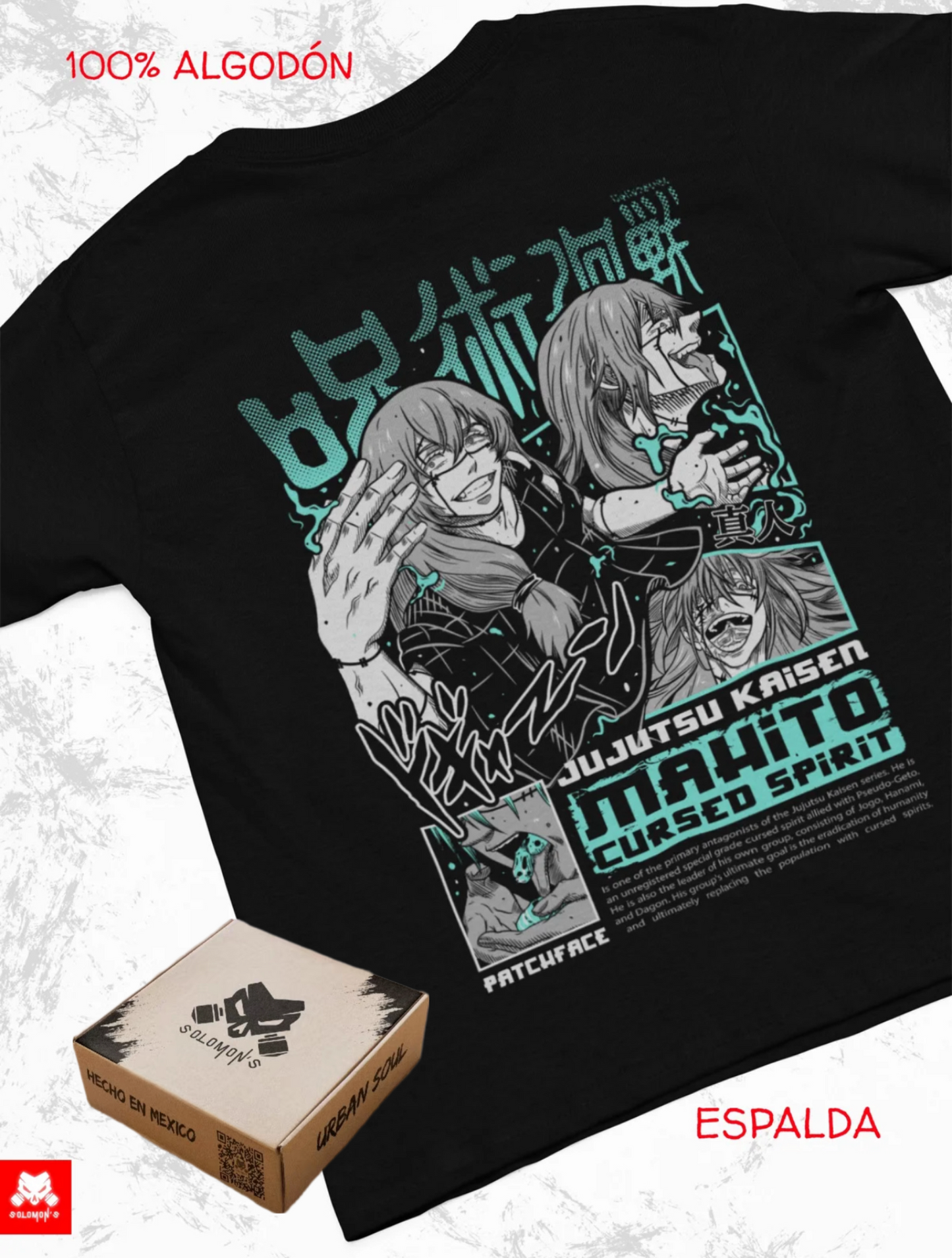 Playera Solomon's MAHITO JUJUTSU KAISEN | 100% Algodón | Tacto Suave | Anime Streetwear
