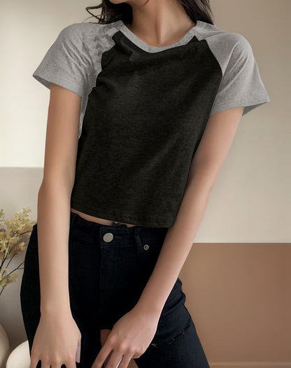 (🌎 PRODUCTO INTERNACIONAL) Camiseta Casual De Manga Corta Con Cuello Redondo Y Colores