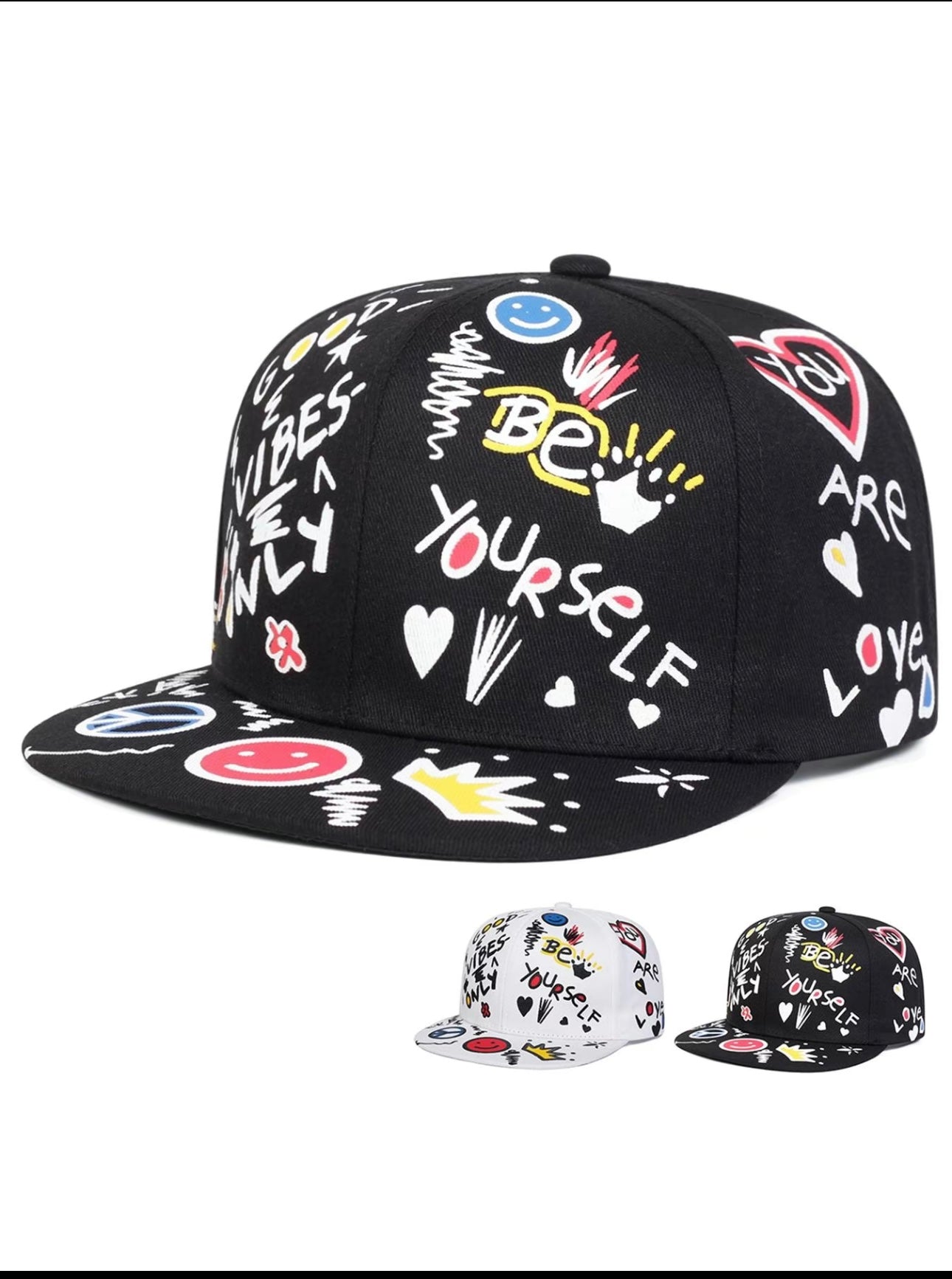 Gorra Unisex de Grafiti Hip-Hop, Protección Solar Ajustable para Exteriores, Adecuada para Viajes de Primavera y Otoño, Vacaciones en la Playa