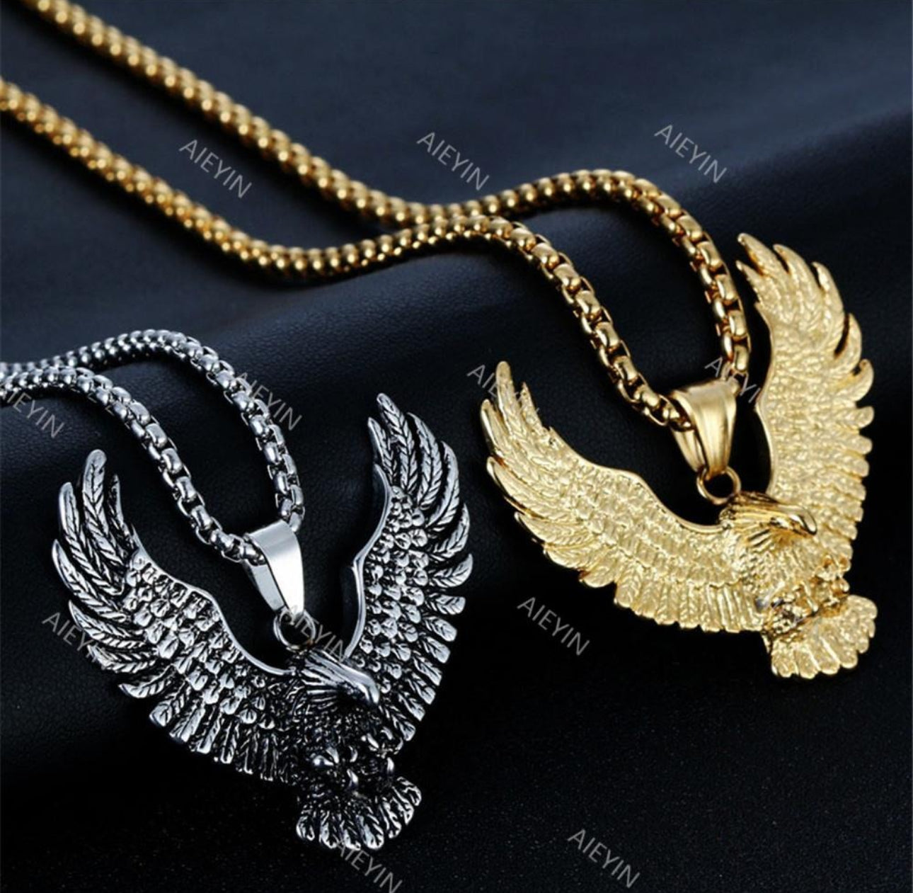 Collar De Águila Acero Inoxidable Dijes Medallas Para Hombre