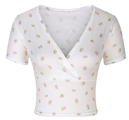 (🌎 PRODUCTO INTERNACIONAL) Shortnavel S Delgado Con Cuello En V, Estilo Retro, Estilo R