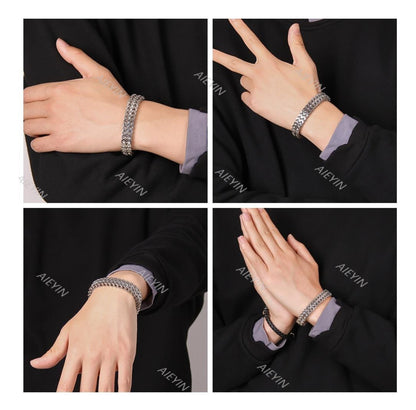 Esclava Caballero Dos Filas Hebilla Magnética Pulsera Hombre