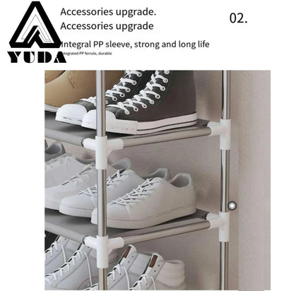 Zapatero de 9 capas, estante de almacenamiento a prueba de polvo: puede contener hasta 27 pares de zapatos, resistente y duradero, ahorra espacio, mantiene su guardarropa ordenado, soporte duradero, paño a prueba de polvo para evitar el polvo