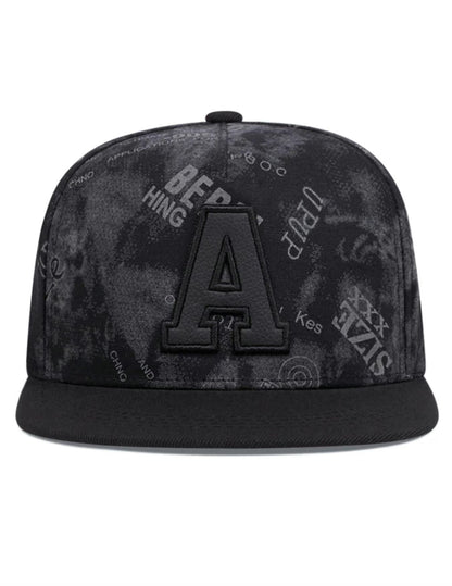 Gorra de béisbol unisex casual y moderna con diseño de letras, sombrero de pico plano estilo callejero, gorra a la moda para hombres y mujeres para todas las estaciones