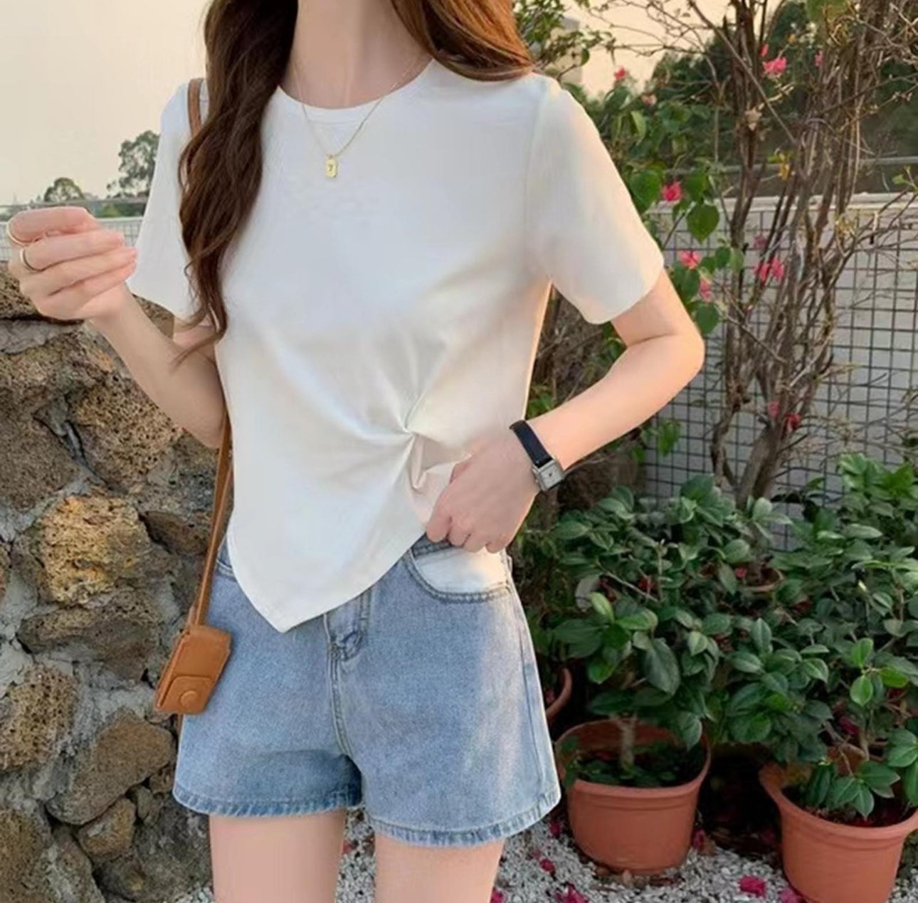 (🌎 PRODUCTO INTERNACIONAL) Top De Moda De Verano Para Mujer, Manga Larga, Con Un Hom