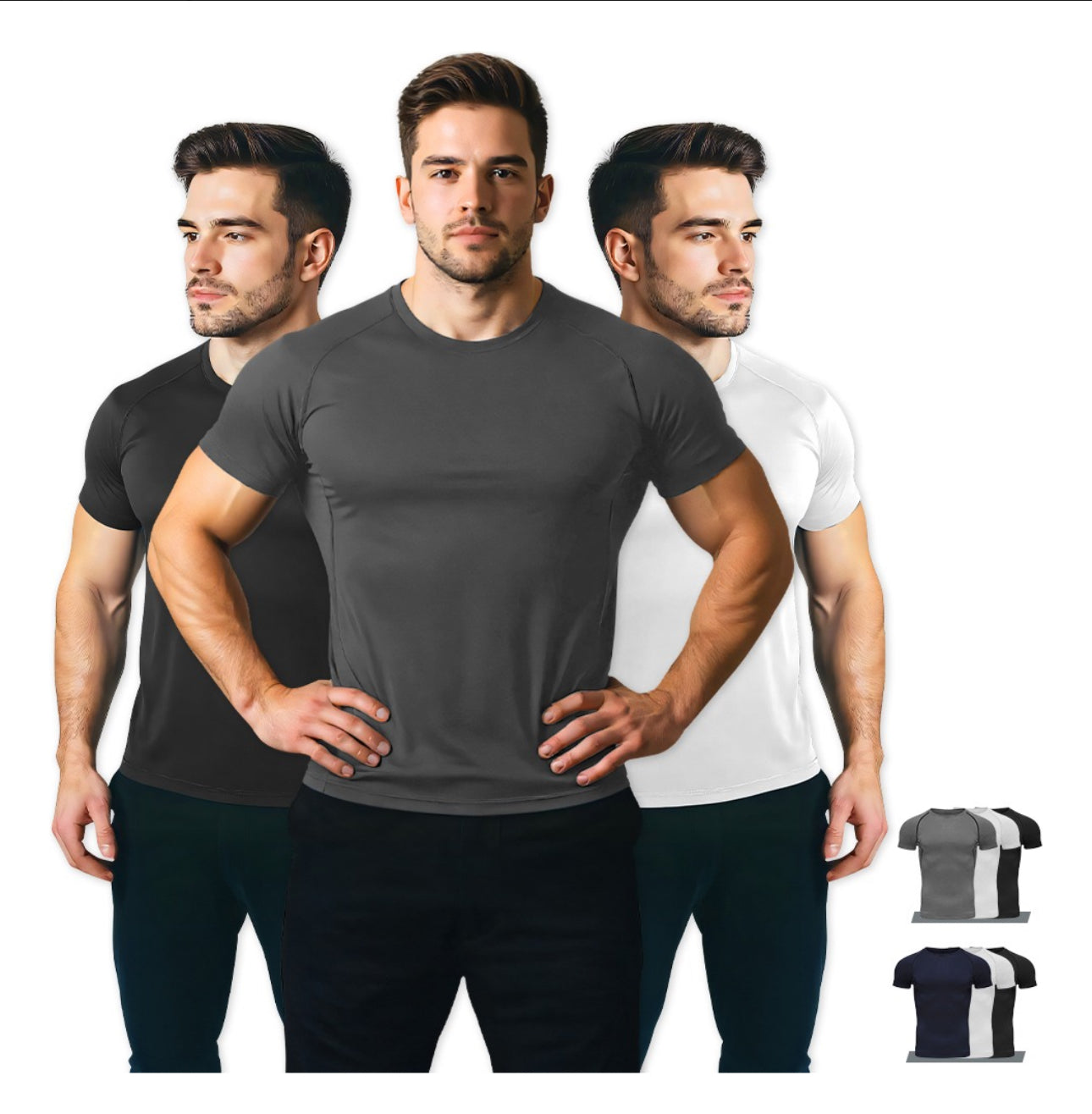 3pzs Playera Licras Deportivas Hombre Compresión Manga Gym
