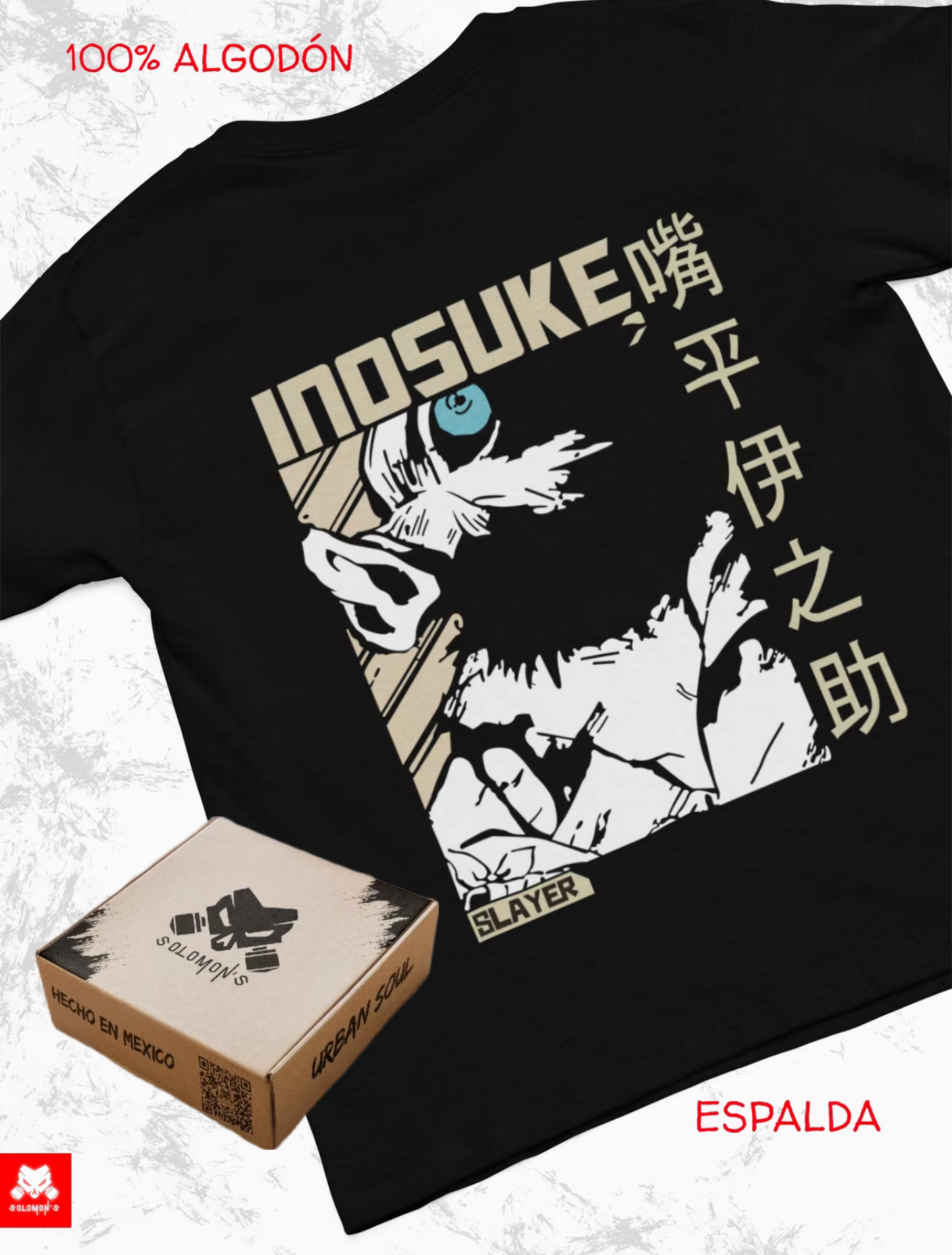 Playera Solomon's DEMON SLAYER INOSUKE I
100% Algodón | Tacto Suave | Anime Streetwear