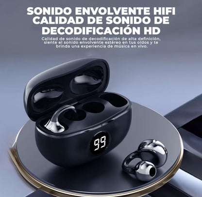 VICLOOK D151 Audífonos Inalámbricos Clip Ear audífonos de gancho para correr Diseño ergonómico ultra ligero, HiFi sonido 360°, cómodos sin dolor, táctil, impermeables y batería de larga duración.