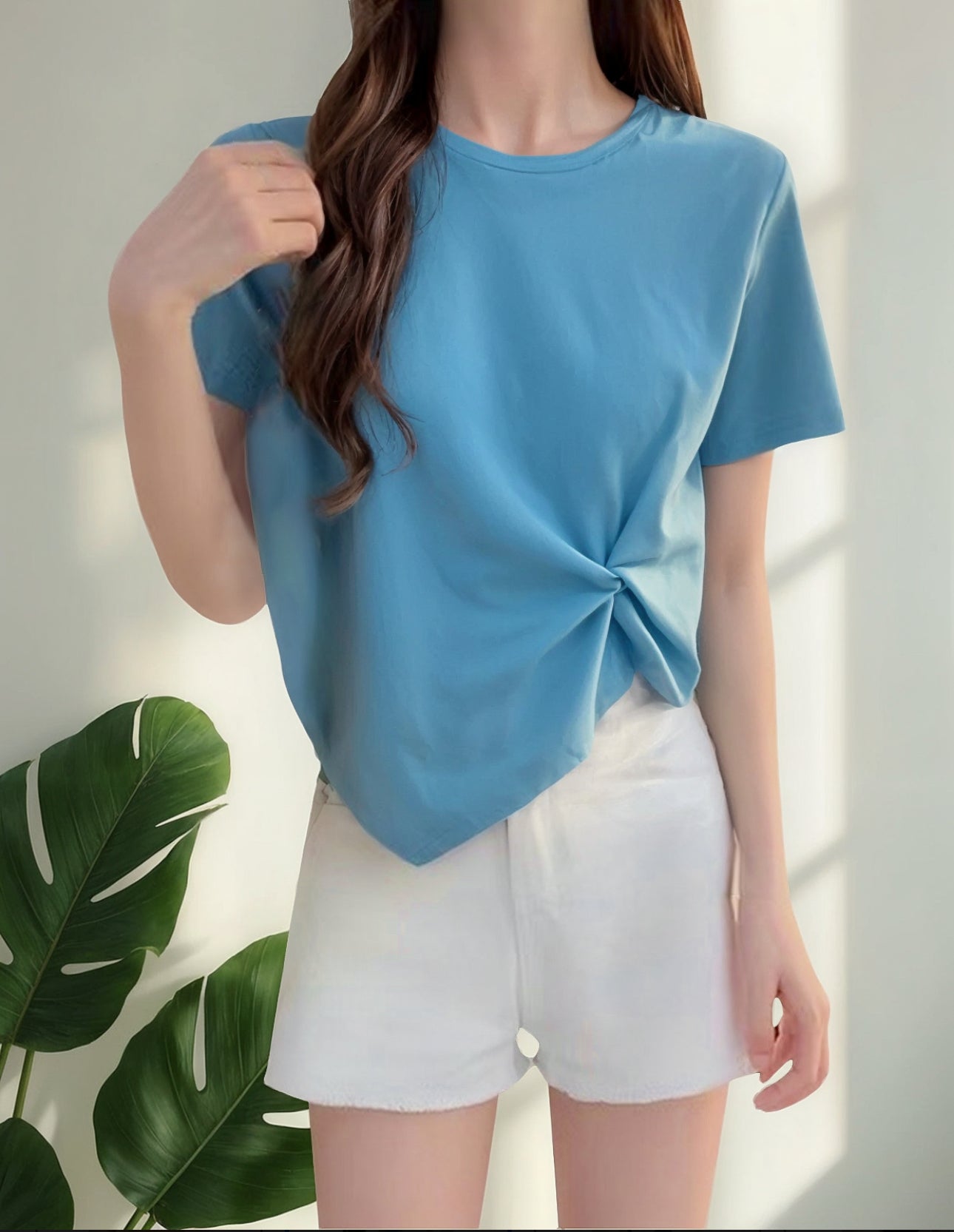 (🌎 PRODUCTO INTERNACIONAL) Top De Moda De Verano Para Mujer, Manga Larga, Con Un Hom