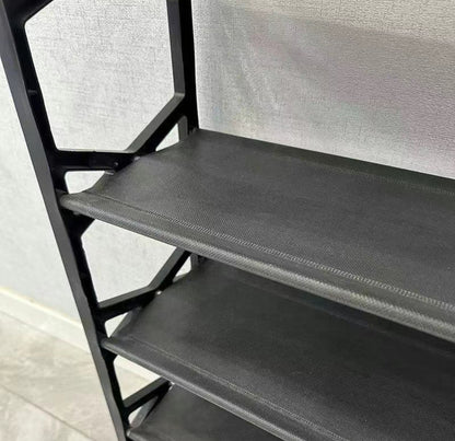 N+ F-056 Estante para zapatos de 5 y 4 niveles en forma de X 58cm Negro Azul y Rosa
