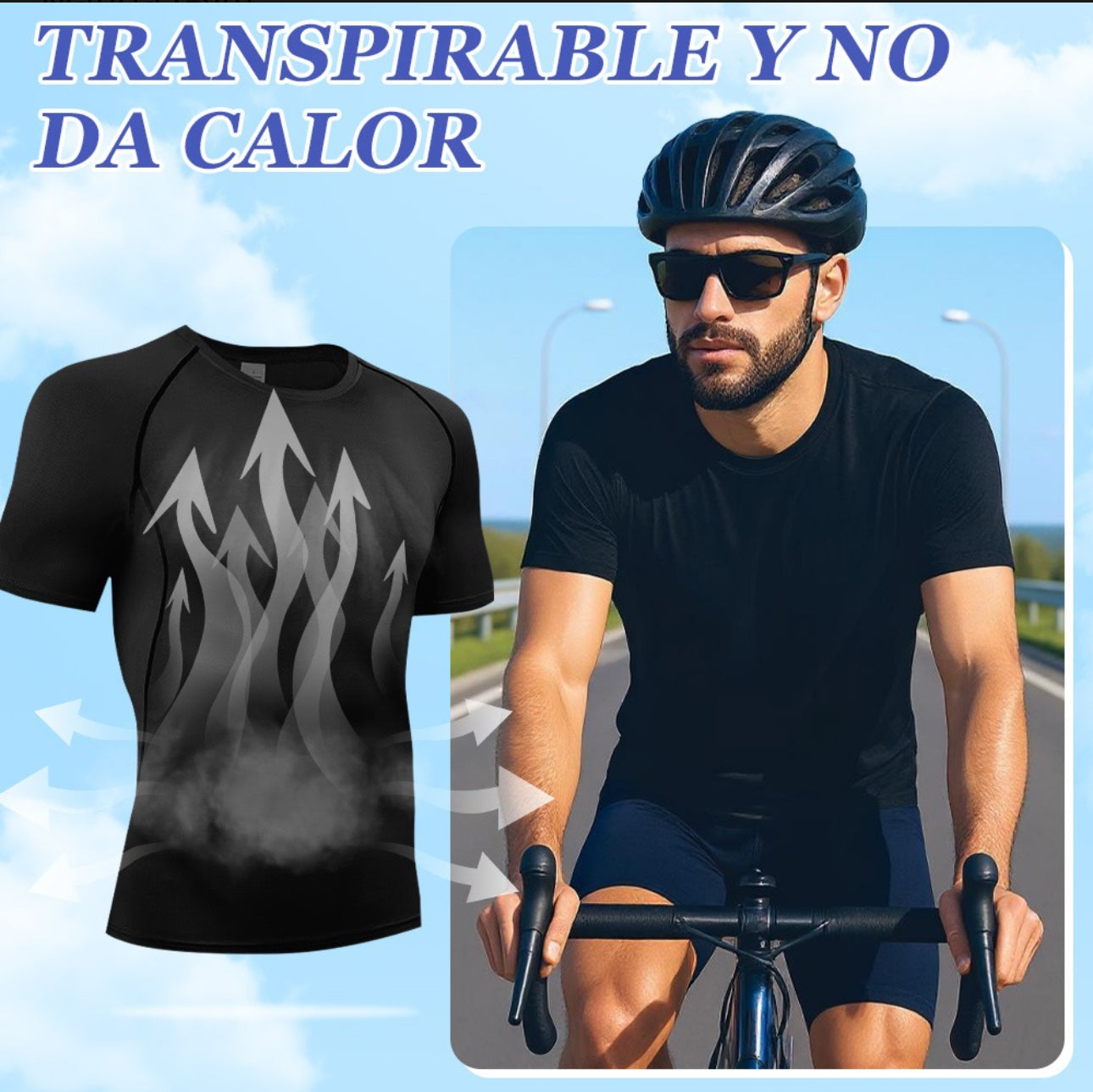 3pzs Playera Licras Deportivas Hombre Compresión Manga Gym